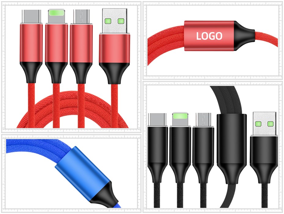 一拖三布藝數據線